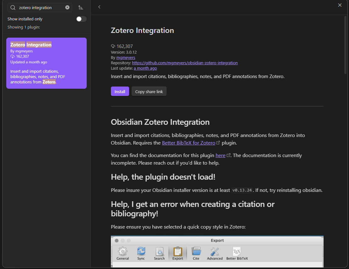 安装zotero integration